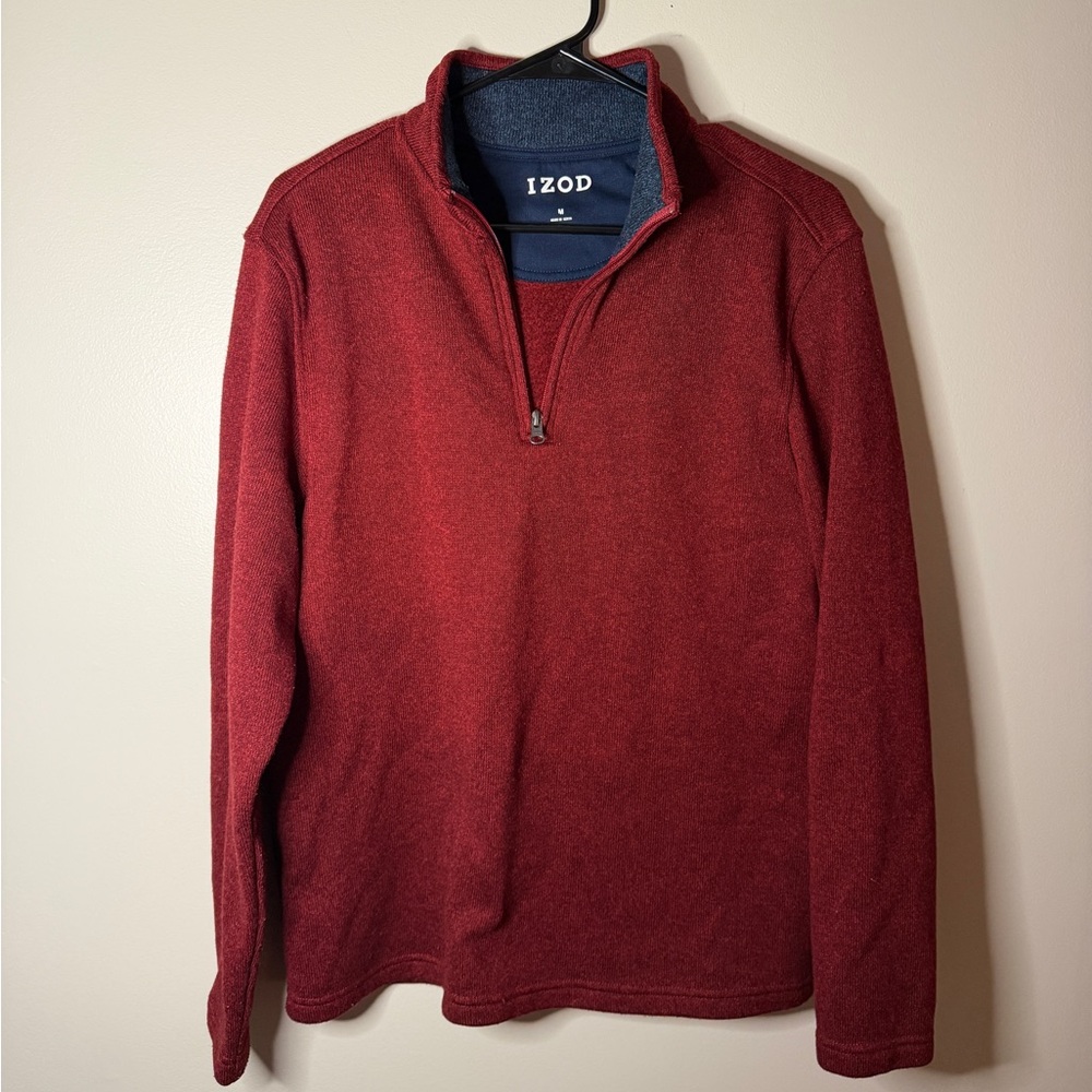 Izod maroon size medium 1/4 zip mens jacket